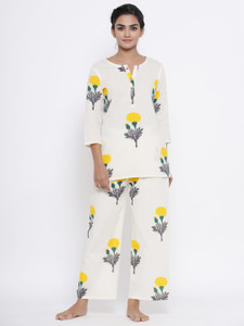 Fabriko Women Floral Print Multicolor Night Suit Set
