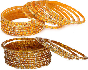 Somil Glass Beads, Crystal Bangle Set