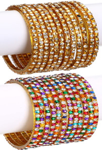 Somil Glass Beads, Crystal Bangle Set