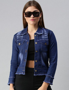 VOXATI Full Sleeve Washed Women Denim Jacket