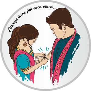 Sikkawala Great Indian Festival Bhaiya Dooj/Raksha Bandhan Color S 999 10 g Silver Coin