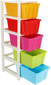 VOKAYY MULTI Layer Plastic Modular Basket Drawer Chest Storage Rack System Large Stomo Plastic Free Standing Chest of Drawers