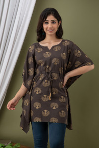 Mialo fashion Casual Printed Women Brown Top