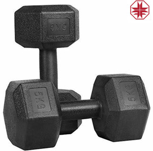 LYCAN 5kg ( pair ) Pvc Hex Dumbbells Fixed Weight Dumbbell