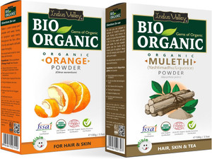 Indus Valley Organic Mulethi Powder and Orange Peel Powder Combo Kit