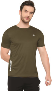 Cruister Solid Men Round Neck Dark Green T-Shirt