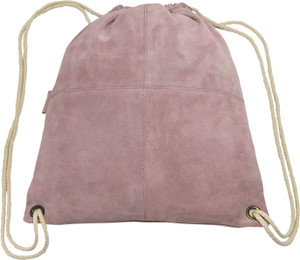 MANDAVA Suede Leather Drawstring Backpack Unisex Sack Cinch School/College/Gym Bag 14 L Backpack