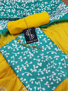 Bombay Buta Cotton Blend Dyed, Printed, Self Design Salwar Suit Material