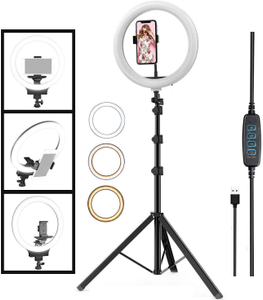 Treadmill Professional 10" inch LED Ringlight with 7 Feet Long Tripod Stand (210cm) Combo for Tiktok ,MX Taka Tak ,Instagram Reels YouTube ,vlogging Vigo Video Shooting and Recording,online class,with Mobile Phone Camera Clip Setup Fits all smartphones Tripod, Tripod Bracket, Tripod Kit