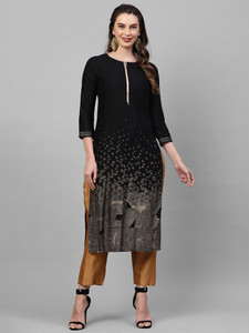Indo Era Women Geometric Print Straight Kurta