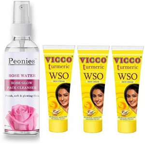Peonies Rose Water Glow Face Cleanser 100ml & Wso Cream 15g