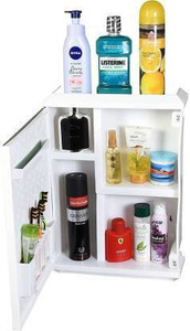 URBAN CHOICE Bathroom Mirror Cabinet 6 Shelves White - Image 1