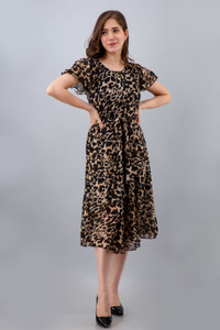 PRETTY LOVING THING Women Fit and Flare Multicolor Knee Length Dress