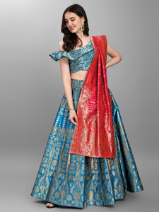 PURVAJA Printed Semi Stitched Lehenga Choli