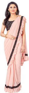 CARRYOX Self Design Bollywood Lycra Blend Saree