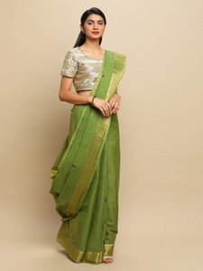 Manvish Drapes Woven Chettinadu Pure Cotton Saree