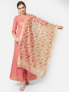 DUPATTA BAZAAR Silk Blend Floral Print Women Dupatta