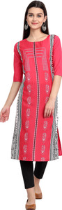 1 Stop Fashion Women Printed Straight Kurta