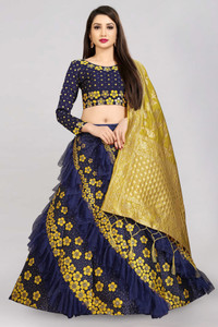 Divastri Floral Print Semi Stitched Lehenga Choli