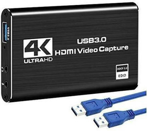 microware 4K Audio Video HD USB3.0 to HDMI Video Capture Card Full HD 1080P 60fps Reliable Portable Video Converter for Xbox Nintendo Switch PS4 Camera PC Laptop Game Streaming Live Broadcasts Video Record Media Streaming Device