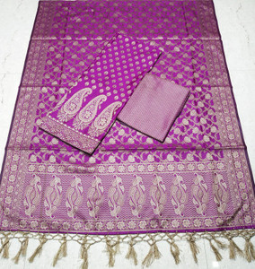 The SDF India Silk Blend Self Design Salwar Suit Material