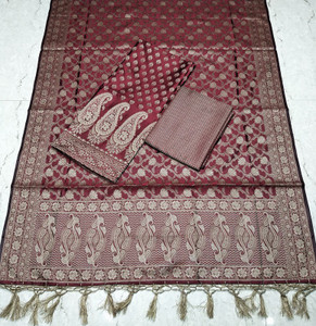 The SDF India Silk Blend Self Design Salwar Suit Material