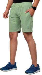 INDICLUB Solid Men Light Green Sports Shorts