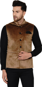 JIHUZUR Sleeveless Solid Men Jacket
