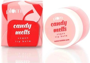 Plum Candy Melts Vegan Lip Balm | Melon Bubble-yum | With Natural UV Protection Melon