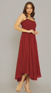 ELEPANTS Women Maxi Maroon Ankle Length Dress