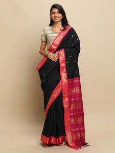 Manvish Drapes Woven Gadwal Cotton Silk Saree