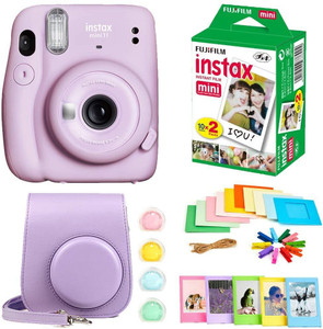 FUJIFILM Instax Mini 11 Instax Mini 11 Purple with 10x2 Film + Hanging Frames + Plastic Frames + Case + Close Up Filters Instant Camera