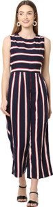 A R J FASHION Striped Women Jumpsuit