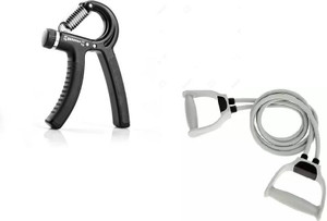 EMMKITZ Combo Rubber Bands for Fitness Exercise Resistance Tube with gripper Home Gym kit Resistance Tube