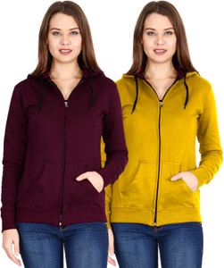 Fleximaa Full Sleeve Solid Women Sweatshirt