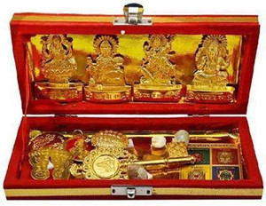 Cyan spritual Shri Laxmi Kuber Dhan Varsha Yantra-Medium Size , Brass Yantra Wooden, Gold Yantra Brass Yantra