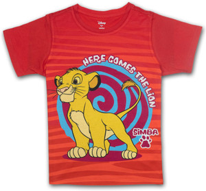 Lion King Boys Graphic Print Polycotton Regular T Shirt