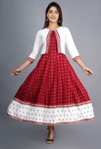 AAtharv Women Printed Anarkali Kurta