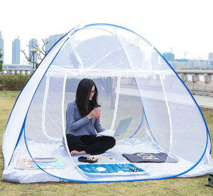 Aetrius Polyester Adults Washable Polyester Adults Foldable Mosquito Net /Machhardani - Single Bed Bed Size 200 cm (6ft) X 120 cm (4ft) X 130 cm (Blue) Mosquito Net Mosquito Net