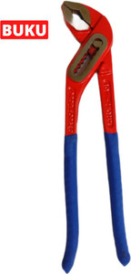 BUKU Adjustable Heavy Duty Plumber Plier Water Pump Plier Pipe Spanner Wrench Multipurpose Tool (Red-blue, 10-inch) Single Sided Pipe Wrench