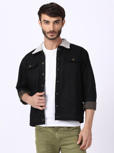 VOXATI 3/4th Sleeve Solid Men Denim Jacket