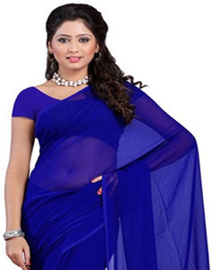 Fancyninee Solid/Plain Bollywood Silk Blend Saree