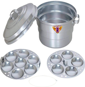 Jayam Traditional Standard Anodised Aluminium Idli Maker / Steamer / Cooker with 2 Plates / 12 Pot Standard Idli Maker