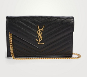 SYL Black Clutch Black Sling Bag Saint Laurent envelope crossbody