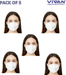V SURZ PREMIUM 3 PLY MASK 100% Certified N95 6( 2 layer Meltblown ,2 layer hot air cotton 2 layer SMSLayer Anti Pollution , Anti - Virus Breathable Reusable, Washable White Mask with inbuilt Adjustable Nose Clip And Stretchable Loops respirator for Men ,Women & Kids, (Ultrasonic Stitch) & Ultra Soft Ear loops Reusable Cloth Mask With Melt Blown Fabric Layer
