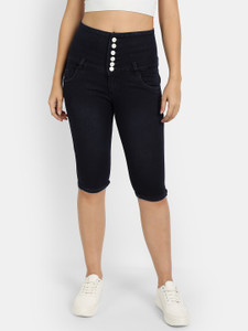 Broadstar Women Blue Denim Skinny Fit Capri Women Denim Capri