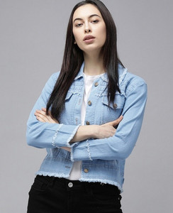 VOXATI Full Sleeve Embroidered Women Denim Jacket