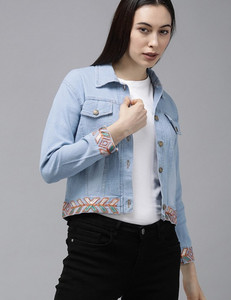 VOXATI Full Sleeve Washed Women Denim Jacket