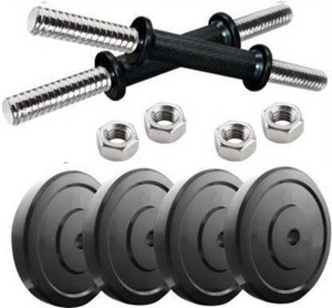 YMD 08Kg (2kg x 4 Rubber Plates) + 2 Dumbbell rods Adjustable Dumbbell