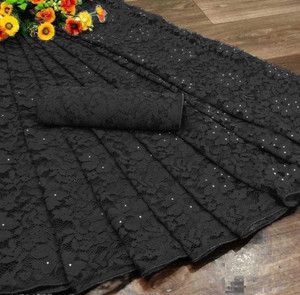 DHARMEE Self Design Bollywood Net, Brasso Saree